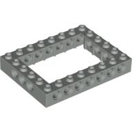 Lego kostka (kostička) 6x8 otevřený střed s dírami (s otvory), světle šedá (4193992)